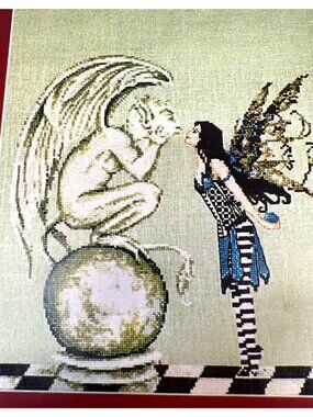 RARE Gargoyle The Kiss Enchanting Lair Counted Cross-Stitch Pattern Chart